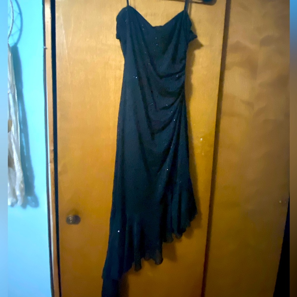 Black hand beaded dress